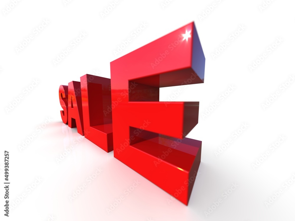 3d Rendering: Sale on White Background 3d Rendering: Sale on White Background