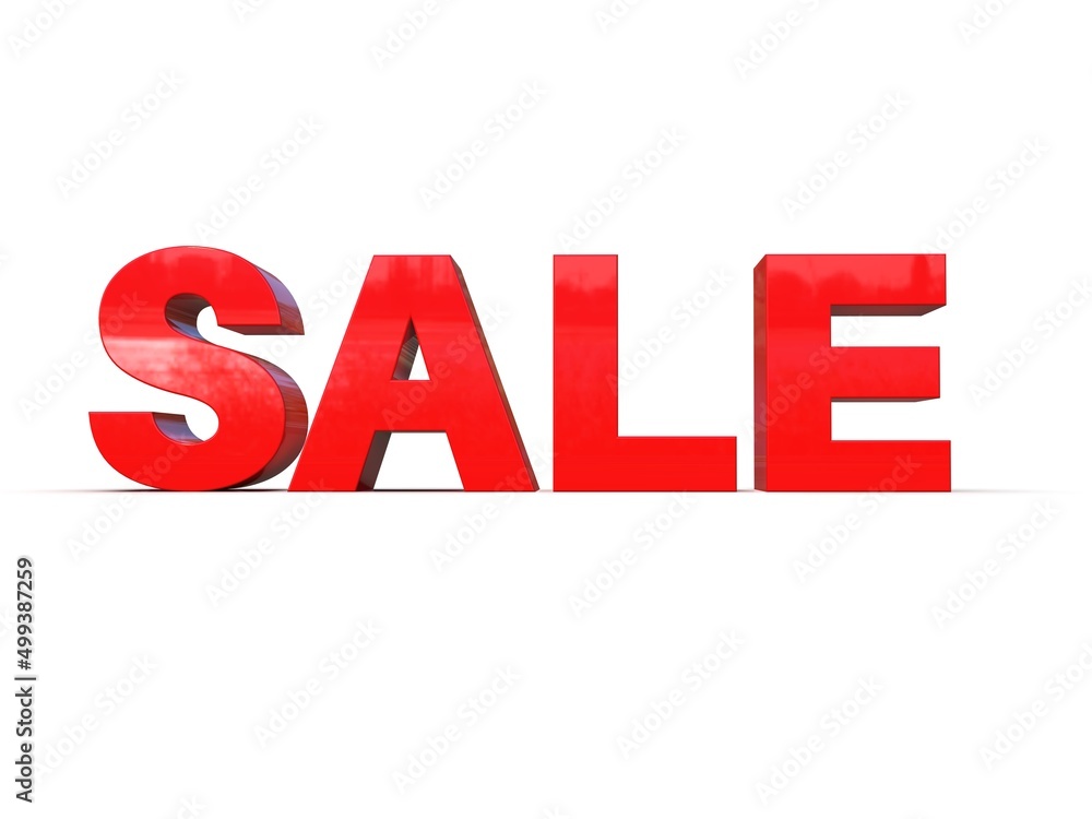 3d Rendering: Sale on White Background