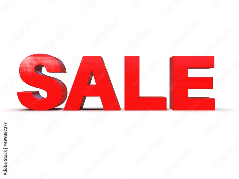 3d Rendering: Sale on White Background