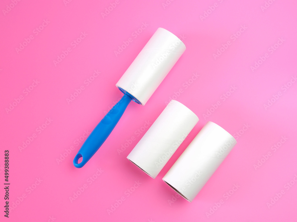 Fototapeta premium Sticky Lint Roller Set roller for cleaning clothes.