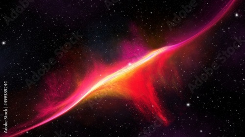 Abstract Background red and pink texture galaxy universe filled with stars, nebula and galaxy
