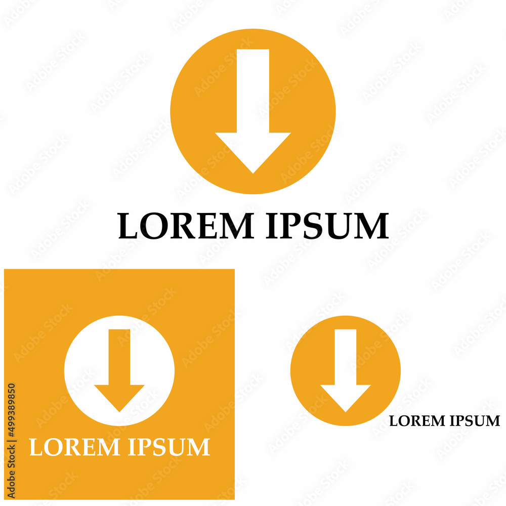 Arrow part down vector icon logo background Arrow part down vector icon logo background