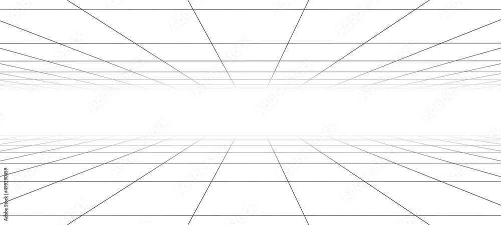 Wireframe landscape. Vector perspective grid. Digital space. Mesh on a white background. Wireframe landscape. Vector perspective grid. Digital space. Mesh on a white background.