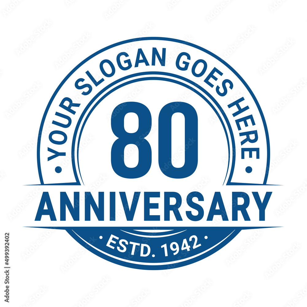 80 years anniversary logo design template. 80th anniversary celebrating logotype. Vector and illustration.
80 years anniversary logo design template. 80th anniversary celebrating logotype. Vector and illustration.
