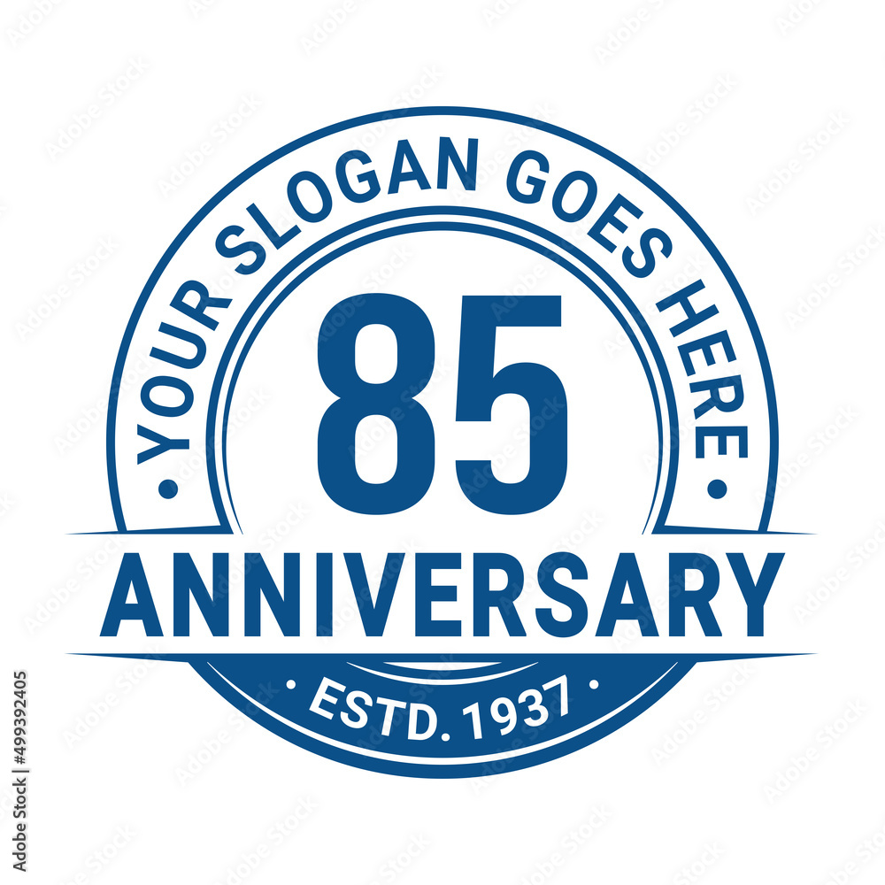 85 years anniversary logo design template. 85th anniversary celebrating logotype. Vector and illustration.

