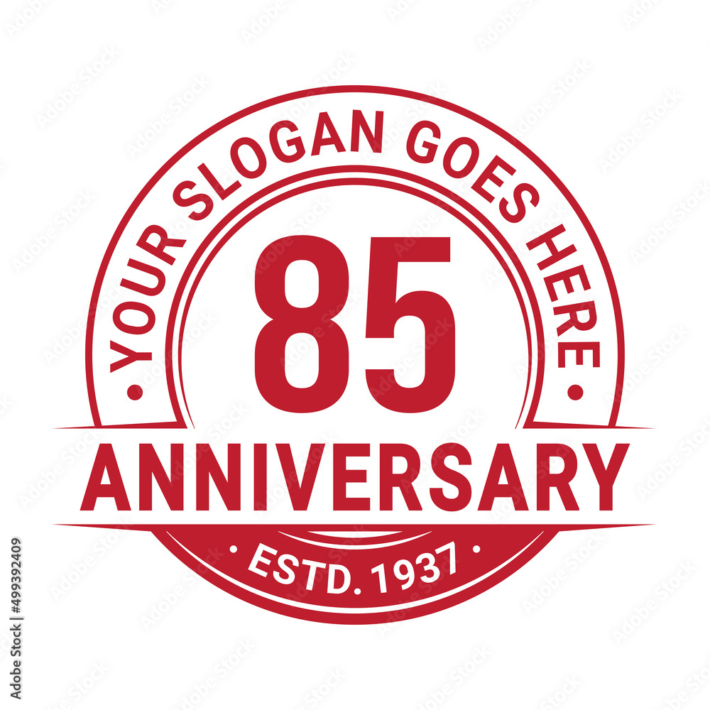 85 years anniversary logo design template. 85th anniversary celebrating logotype. Vector and illustration.
