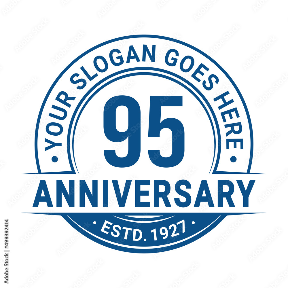 95 years anniversary logo design template. 95th anniversary celebrating logotype. Vector and illustration.
