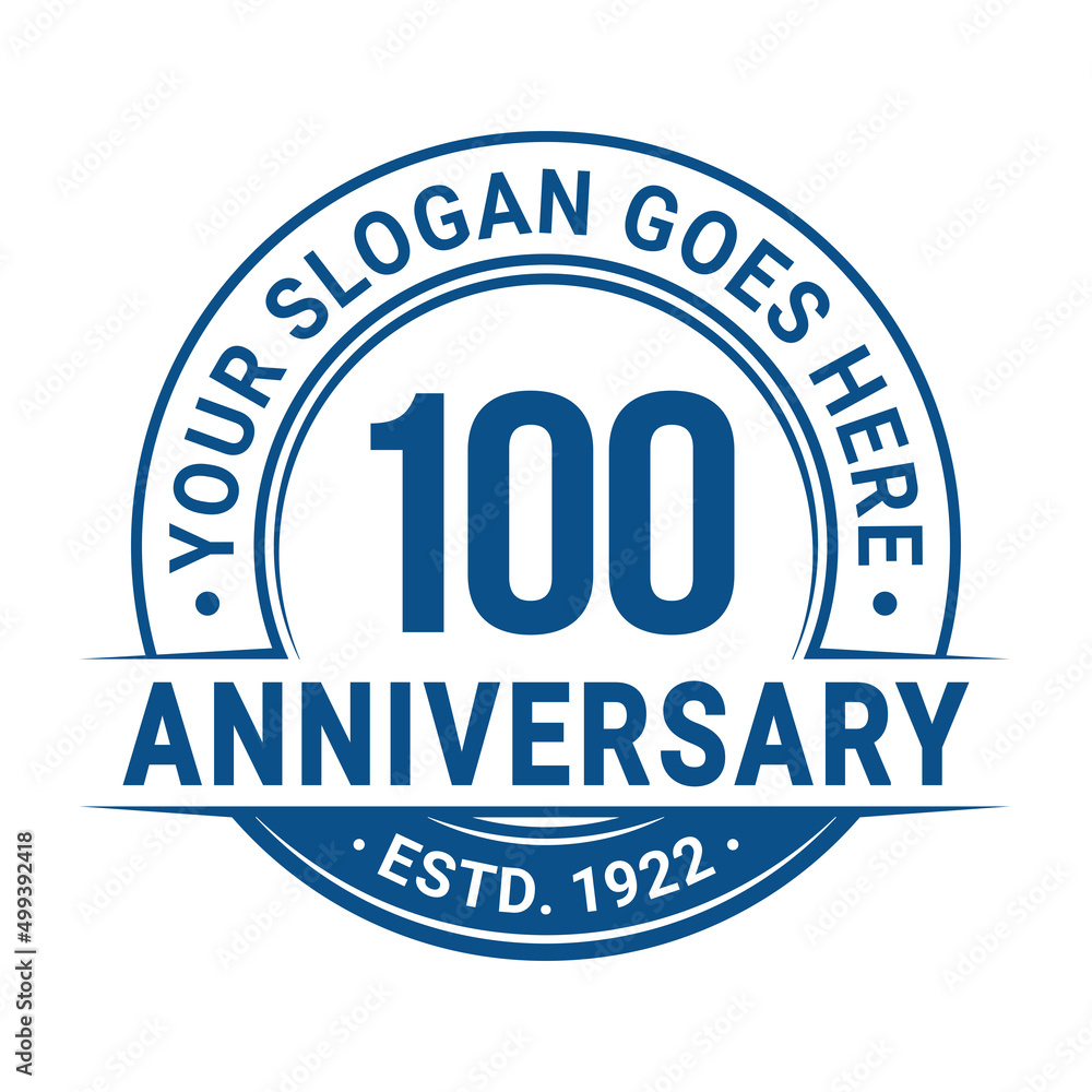Fototapeta premium 100 years anniversary logo design template. 100th anniversary celebrating logotype. Vector and illustration. 