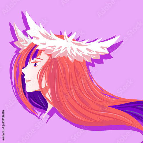 long haired valkyrie vector illustration