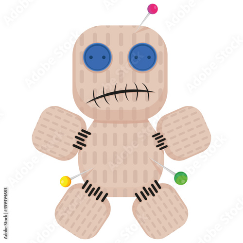 voodoo doll isolated on white background