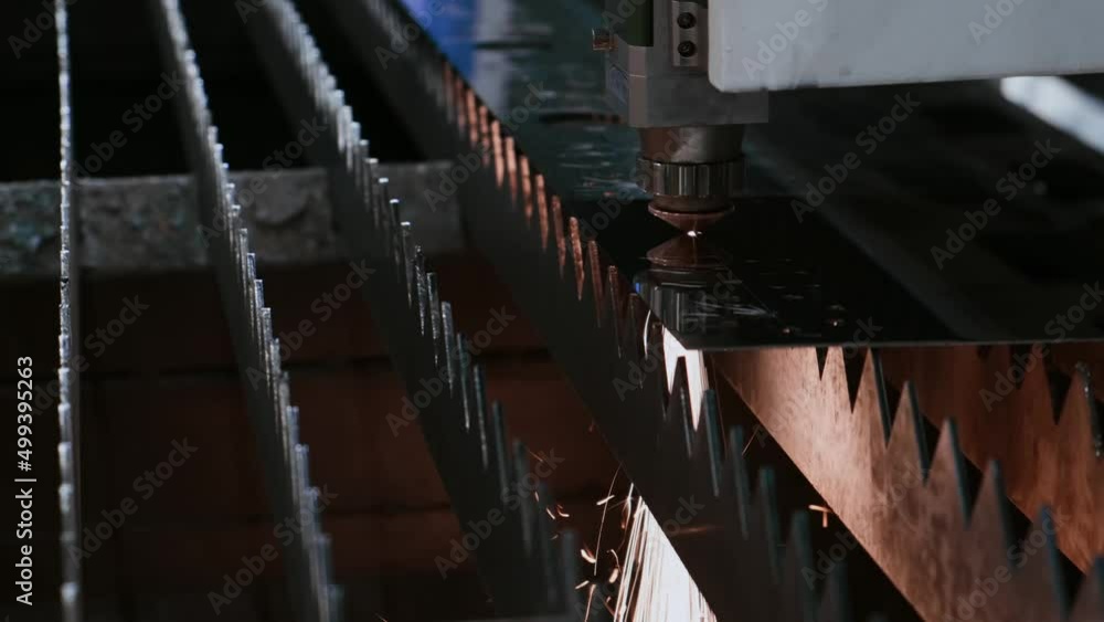 Cut Metal Material Laser Burn Closeup Shot. Modern Technological Cnc Cutting Power Action on Metallic Horizontal Ironwork Object Hot Gas. Cut Metal Material Laser Burn Closeup Shot. Modern Technological Cnc Cutting Power Action on Metallic Horizontal Ironwork Object Hot Gas.
