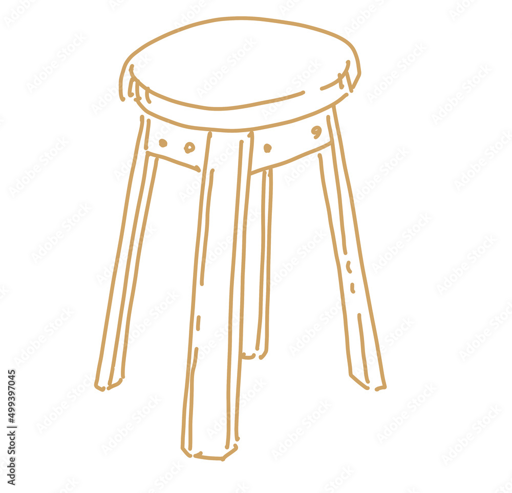 Wood outline doodle sketch furniture chair hand drawn illustration Wood outline doodle sketch furniture chair hand drawn illustration
