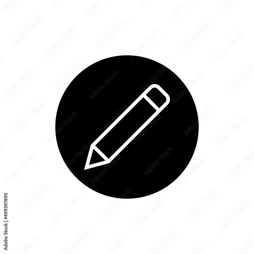 Pencil icon in black round Pencil icon in black round