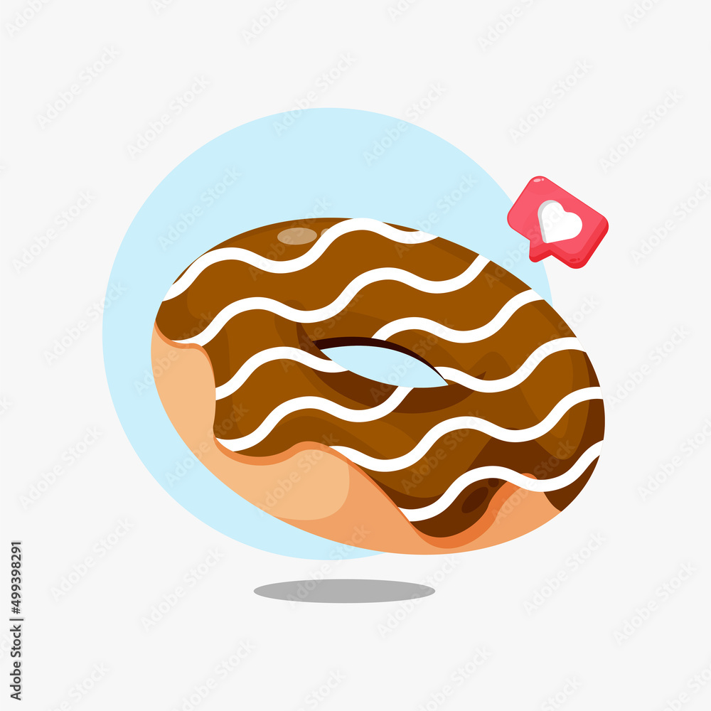 Donut with chocolate cream icon design Donut with chocolate cream icon design
