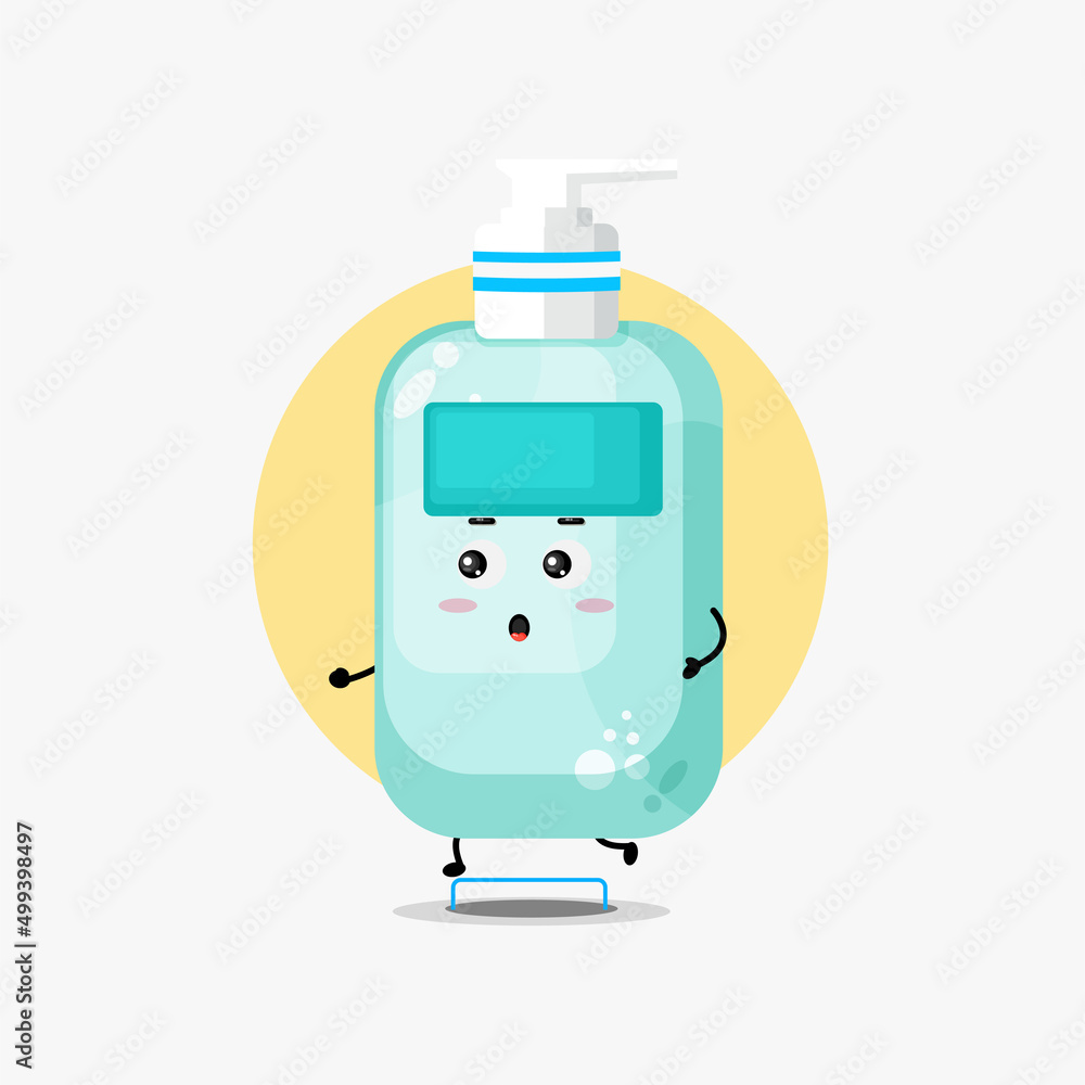 Funny hand sanitiser character running competition Funny hand sanitiser character running competition
