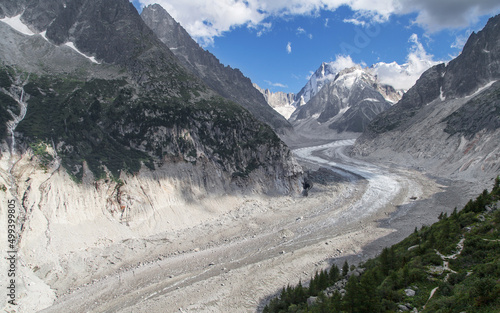 Mer de Glace from Montenvers, Chamonix, France photo