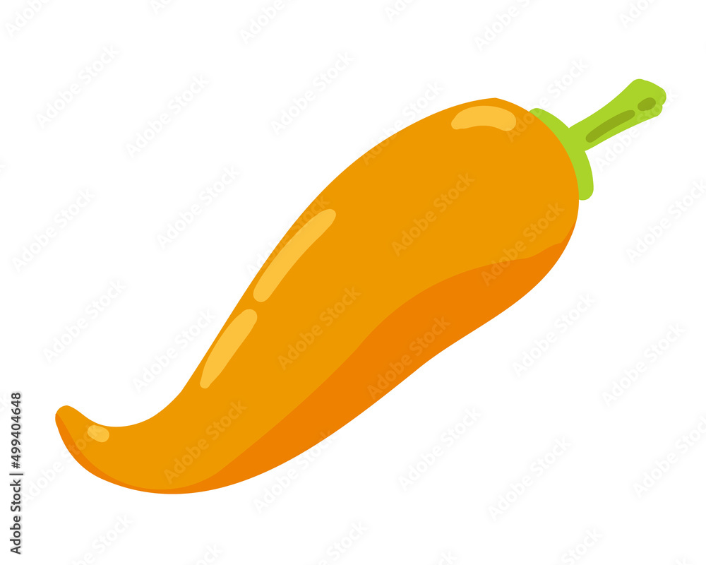 Vector illustration of a pepper. Whole vegetable. Suitable for any designs and decorations related to organic food, vegetarian, vegan and garden. Vector illustration of a pepper. Whole vegetable. Suitable for any designs and decorations related to organic food, vegetarian, vegan and garden.