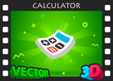 Calculator isometric design icon. Vector web illustration. 3d colorful concept