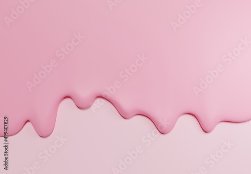  3D of flowing pink liquid texture on pink background
