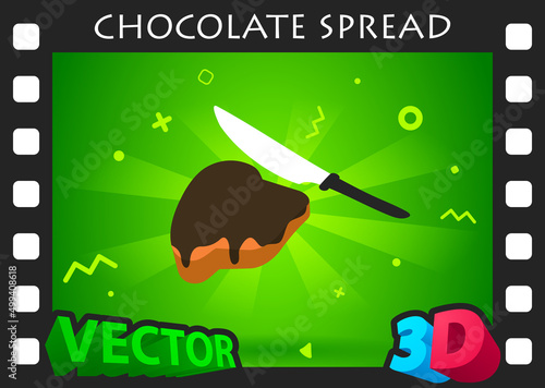 Chocolate spread isometric design icon. Vector web illustration. 3d colorful concept