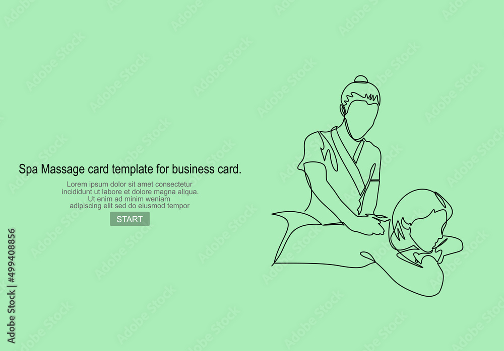 Spa Massage card template with business card, invitation, postcard. Vector illustration.
