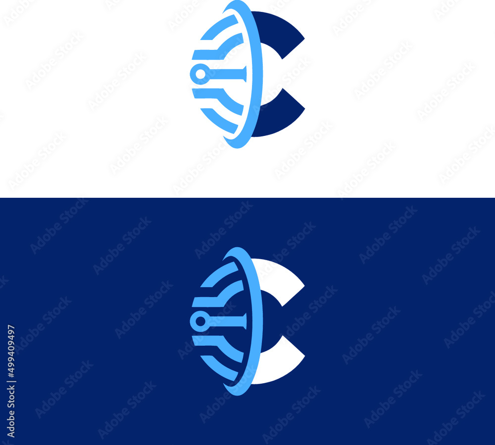 C Letter Creative Initial Tech Logo Stock Vector | Adobe Stock