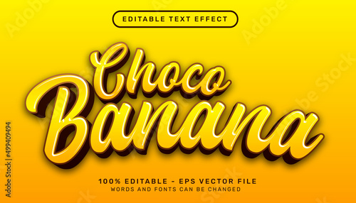 choco banana 3d text effect and editable text effect