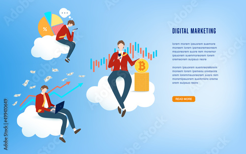 Businessman vector, startup businessman do presentation of board best idea and solution of project problems, teamwork and increase in profits. For business website or app slider flat style.