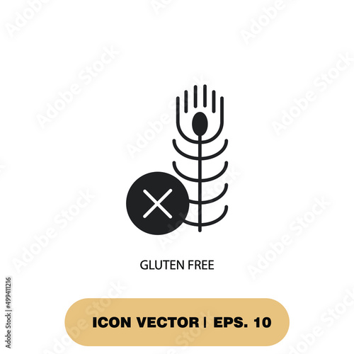gluten free menu icons  symbol vector elements for infographic web