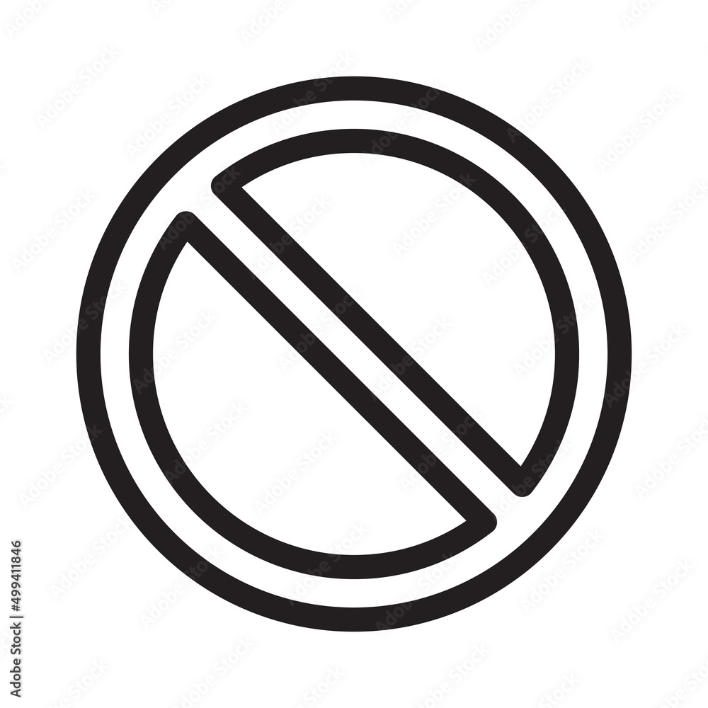 Stop or forbidden icon in outline style on white background. Stop or forbidden icon in outline style on white background.