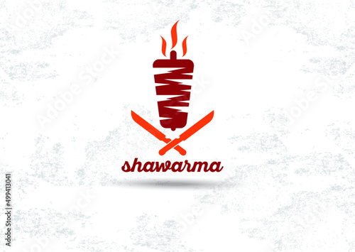 Set of shawarma doner kebab logo templates. creative labels for Turkish and Arabian fast food restaurant 