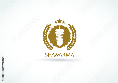 Set of shawarma doner kebab logo templates. creative labels for Turkish and Arabian fast food restaurant 