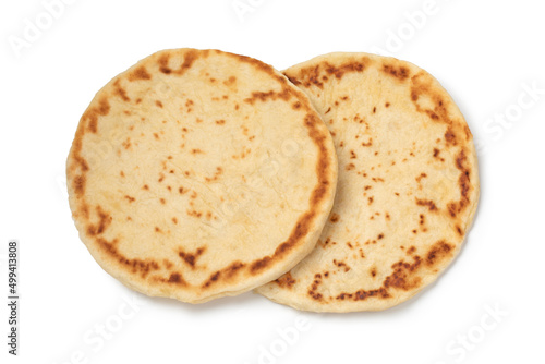 Pair of traditional Moroccan pancake batbot isolated on white background
