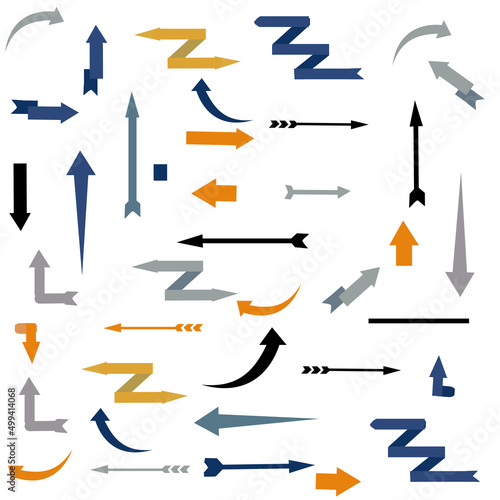 Arrow icon. Collection different arrows sign.  Vector