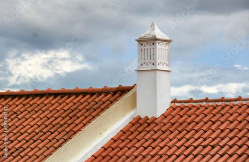 Wallpaper Mural Openwork traditional chimney on a roof in Silves, Algarve, Portugal Torontodigital.ca