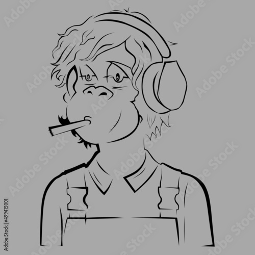 vector image of monkey cartoon style.