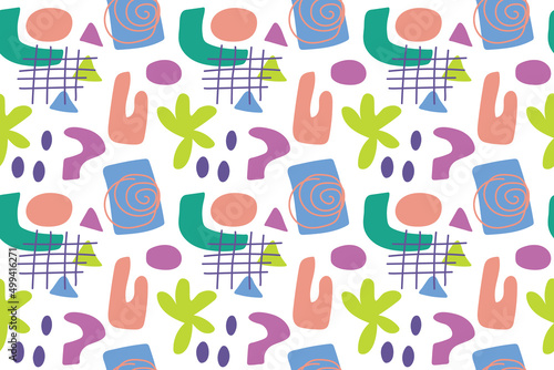 seamless abstract pattern with simple colorful shapes