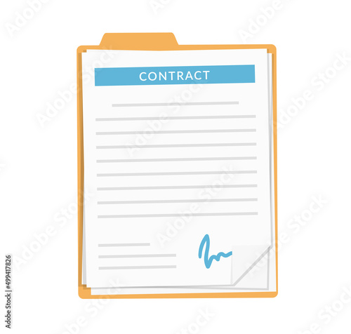 Folder with documents with signature, contract