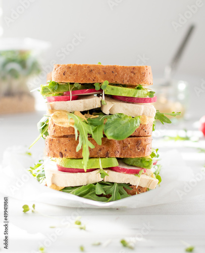 Tofu and rocket sandwich vegetarian