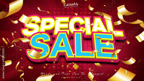 special sale editable text effect 3d style