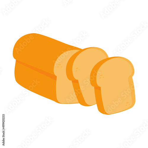 Vector Bakery. Bread from wheat flour is a delicious breakfast.