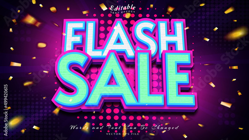 flash sale 3d style text effect