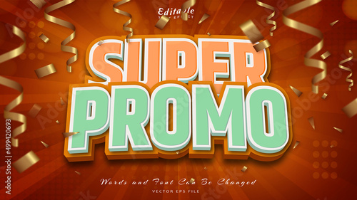 super promo 3d style editable text effect