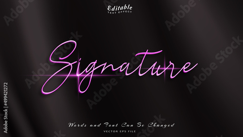 signature editable text effect with black wavy background. black silk luxury background.