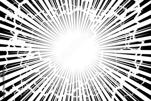 集中線　モノクロ　電流