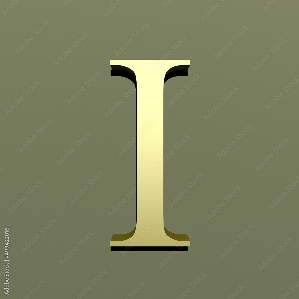 Roman numerals. Roman numeral 1. One Roman. 3D render illustration. Roman numerals. Roman numeral 1. One Roman. 3D render illustration.