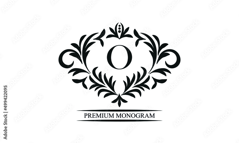 Exquisite monogram template with the initials O. Elegant logo for cafes, bars, restaurants, invitations. Business style and brand of the company.