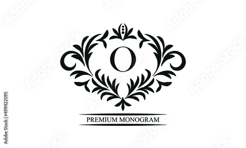 Exquisite monogram template with the initials O. Elegant logo for cafes  bars  restaurants  invitations. Business style and brand of the company.