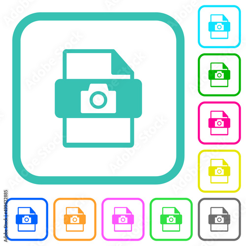 raw camera file type vivid colored flat icons