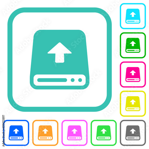 Upload from hard disk vivid colored flat icons